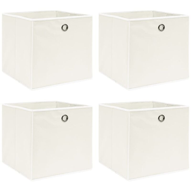 foto del prodotto scatole portaoggetti 4pz bianche 32x32x32 cm tessuto