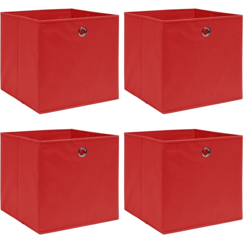 foto del prodotto scatole portaoggetti 4pz rosse 32x32x32 cm tessuto vidaxl