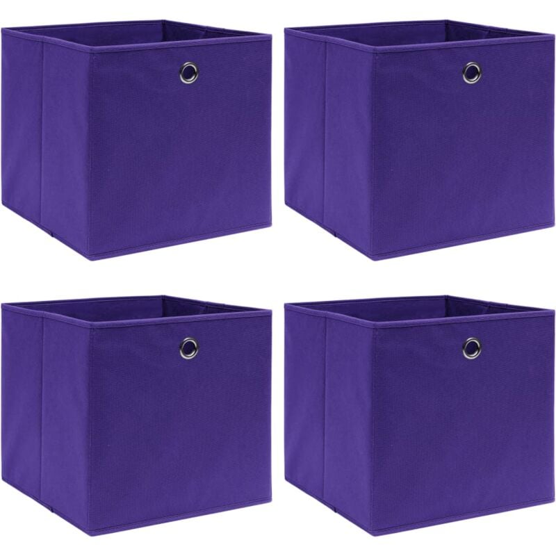 foto del prodotto scatole portaoggetti 4pz viola 32x32x32 cm tessuto - vidaxl