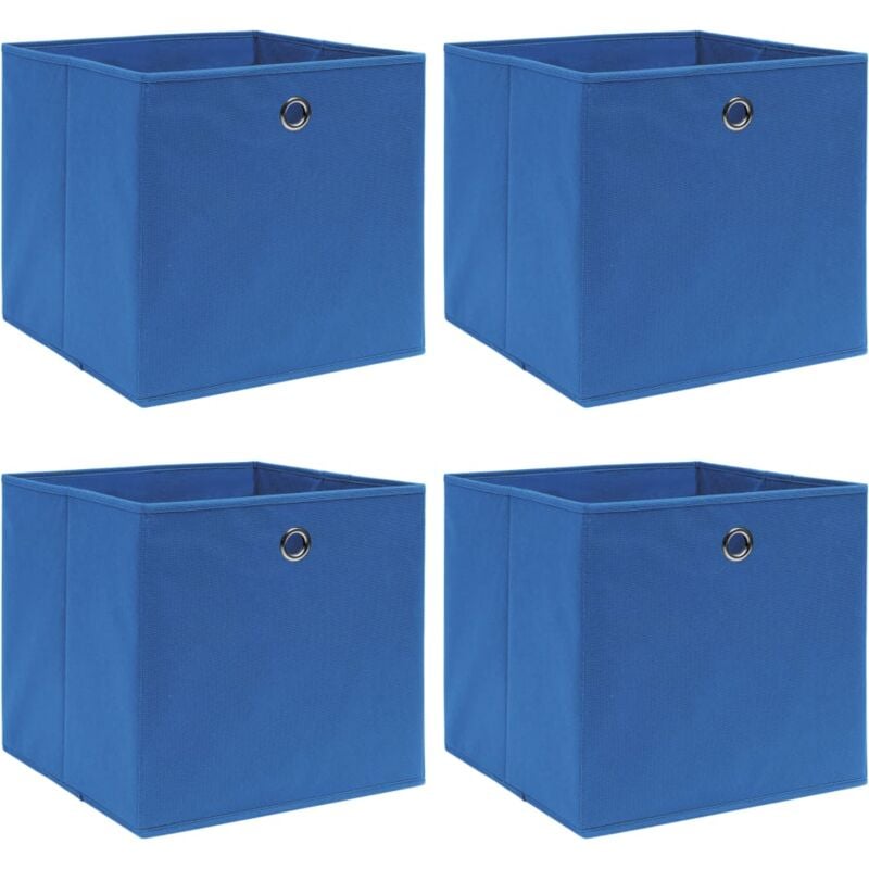 foto del prodotto scatole portaoggetti con coperchi 4 pz blu 32x32x32 cm tessuto vidaxl