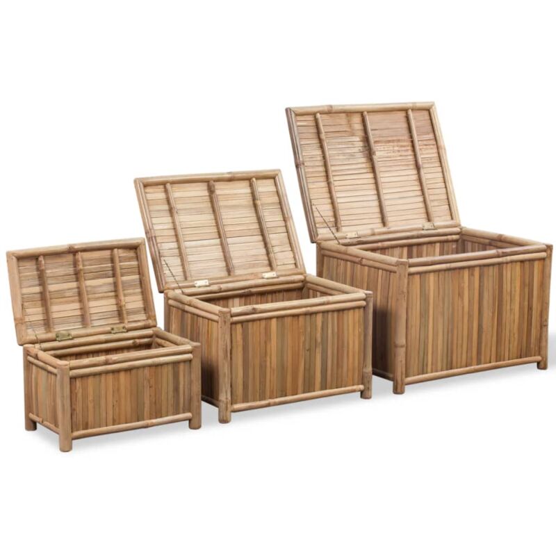foto del prodotto scatole portaoggetti set 3 pz in bamb vidaxl