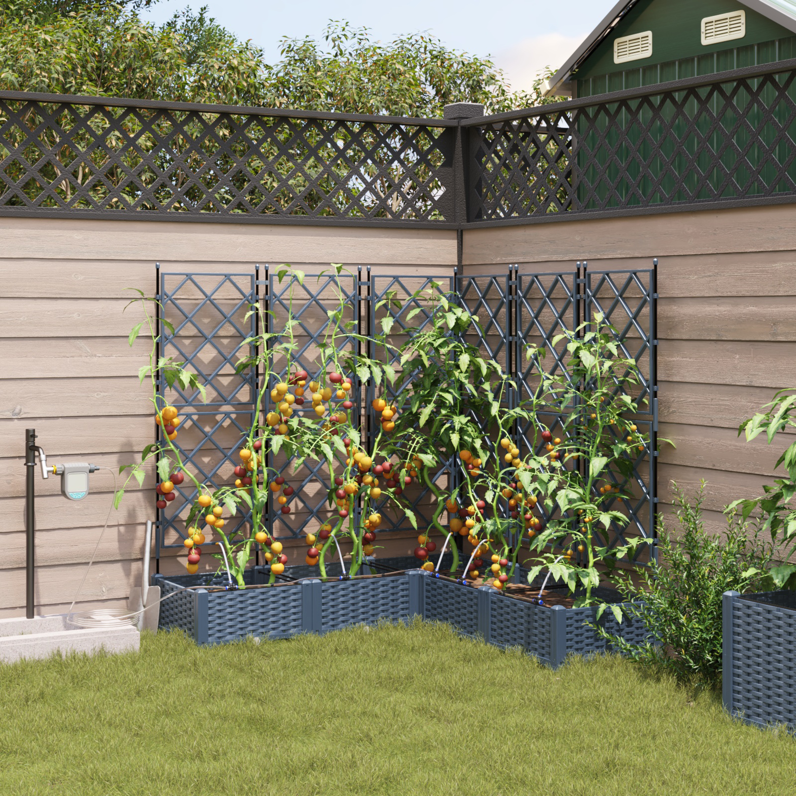 foto del prodotto scavatori da giardino con sistema di irrigazione 5 pezzi grigio