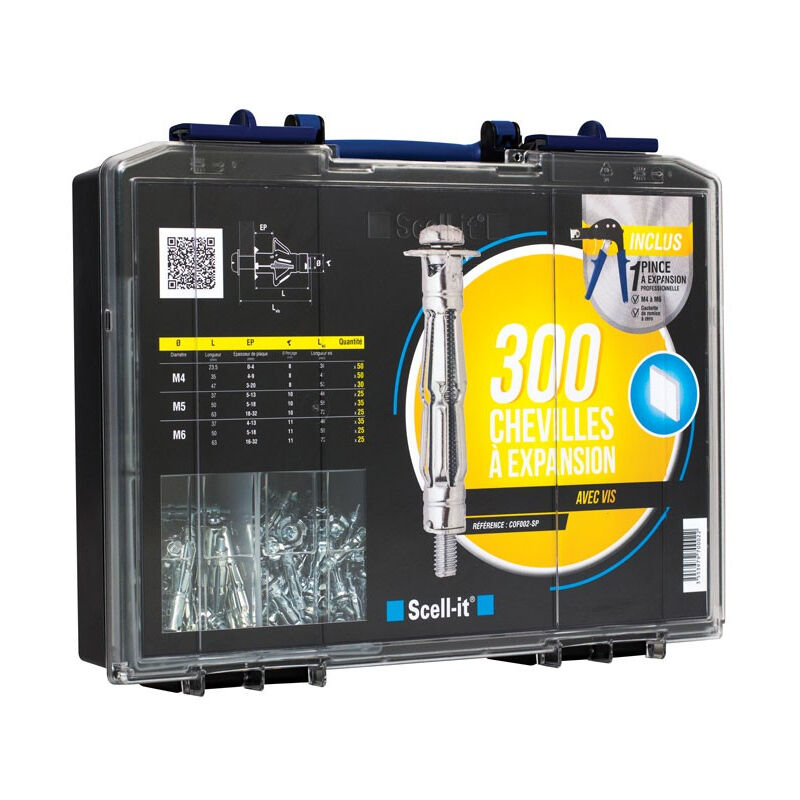 foto del prodotto scell it set di 300 tasselli ad espansione scellit con viti pinze ad espansione cof002 sp