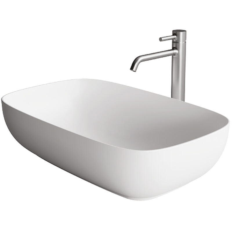 foto del prodotto scelto da desivero - lavabo in ceramica ovale 60x37 h 15 bianco lucido da appoggio s/troppieno codice prod dsv17986
