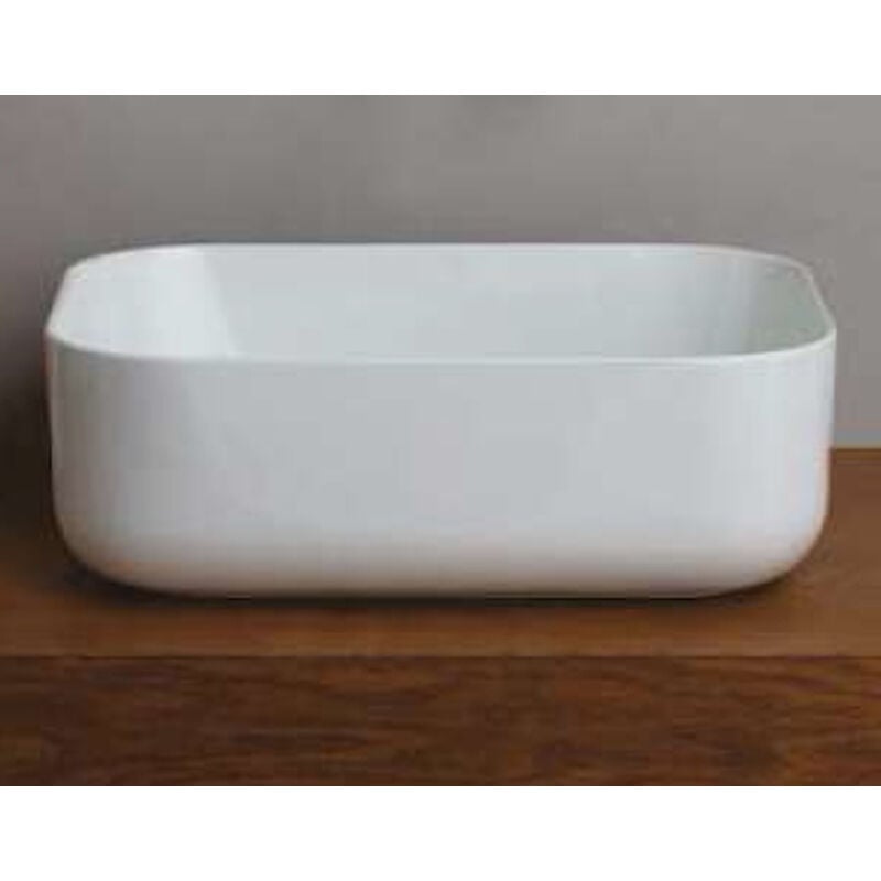 foto del prodotto scelto da desivero lavabo in ceramica rett. 50x37 bianco lucido da appoggio senza troppieno codice prod dsv17431