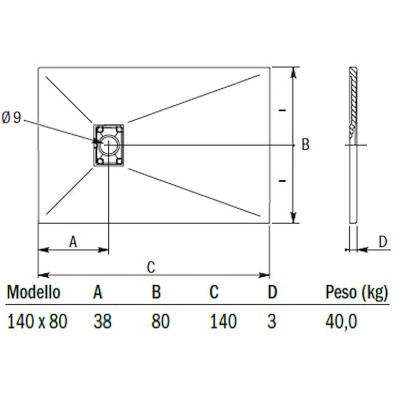 foto del prodotto scelto da desivero - piatto doccia mineral 140x80 grigio codice prod dsv15851gr