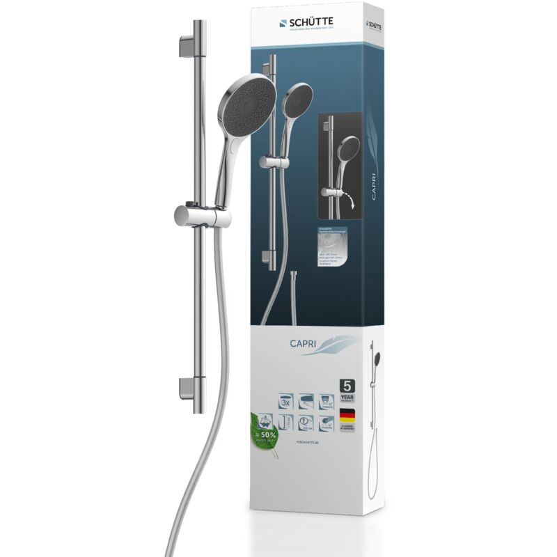 foto del prodotto sch tte 64991 capri asta doccia e doccetta soffione doccia con soffione regolabile in 3 posizioni set doccia con colonna doccia soffione doccia con
