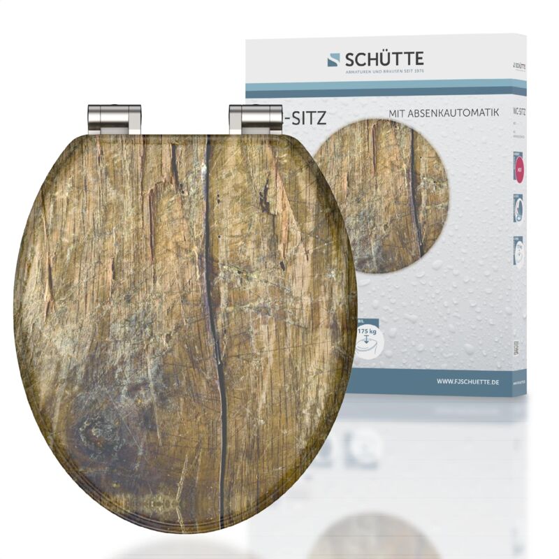 foto del prodotto sch tte 80124 solid wood sedile copriwater con anima in legno mdf e sistema di abbassamento automatico