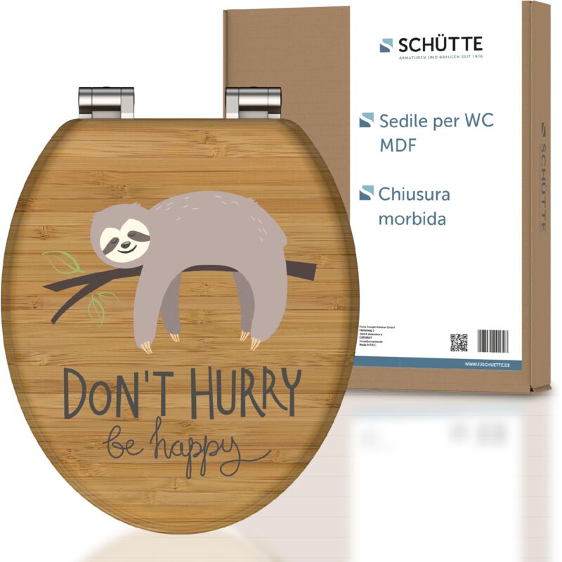 foto del prodotto sch tte 80195 a no hurry meccanismo di chiusura rallentata, con anima in legno con motivo carico massimo del sedile wc 150 kg , colore legno