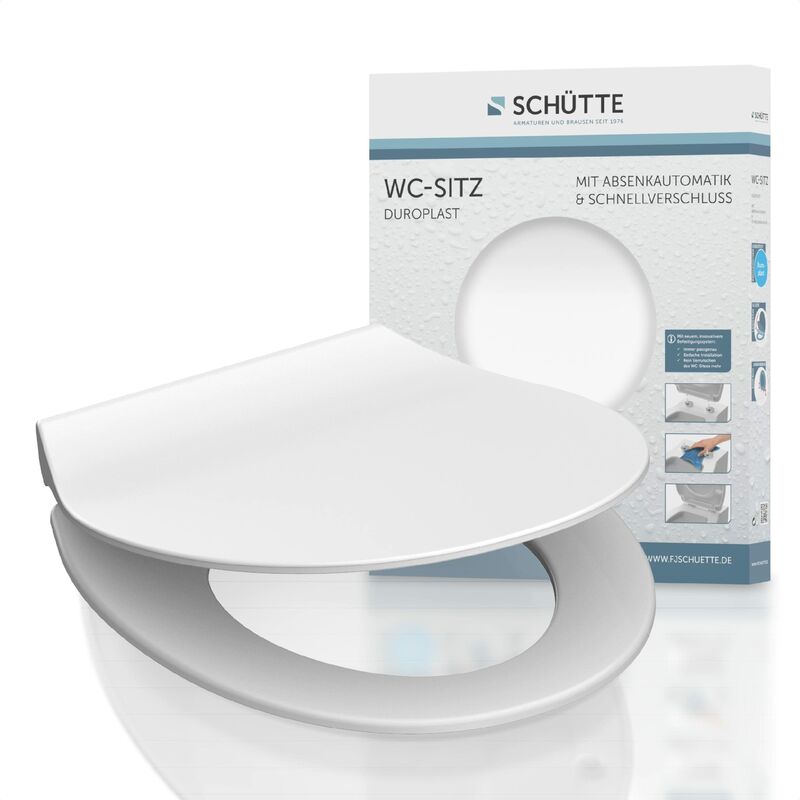foto del prodotto sch tte 82700 82700 sedile wc in duropl.slim, con abbassamento automatico e chiusura rapida, bianco, slim white