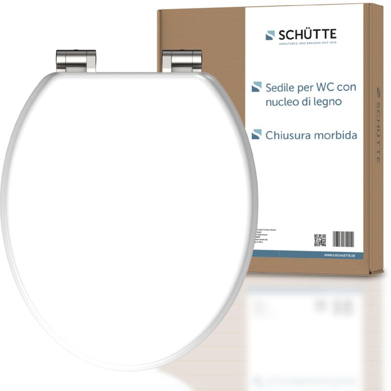 foto del prodotto sch tte 84100 a coperchio con anima in legno carico massimo del sedile del water 150 kg , con meccanismo di abbassamento, colore bianco
