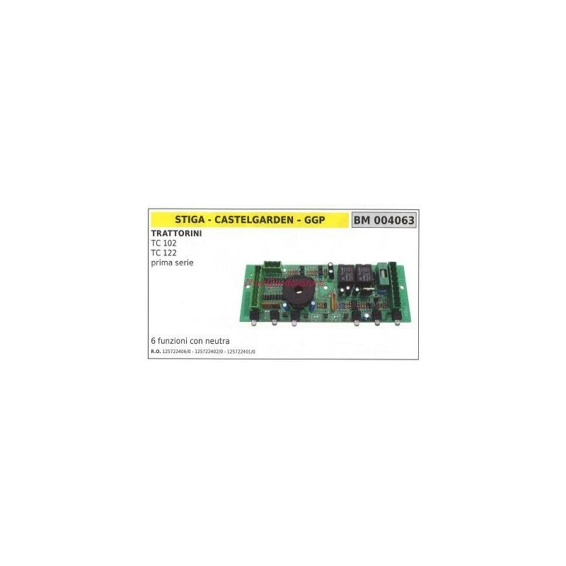 foto del prodotto scheda elettronica castelgarden trattorino tc 102 122 prima serie 004063