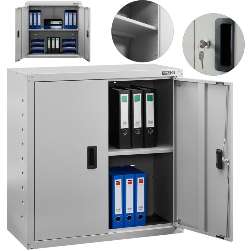 foto del prodotto schedario classificatore armadio per ufficio armadio pratico grigio arebos