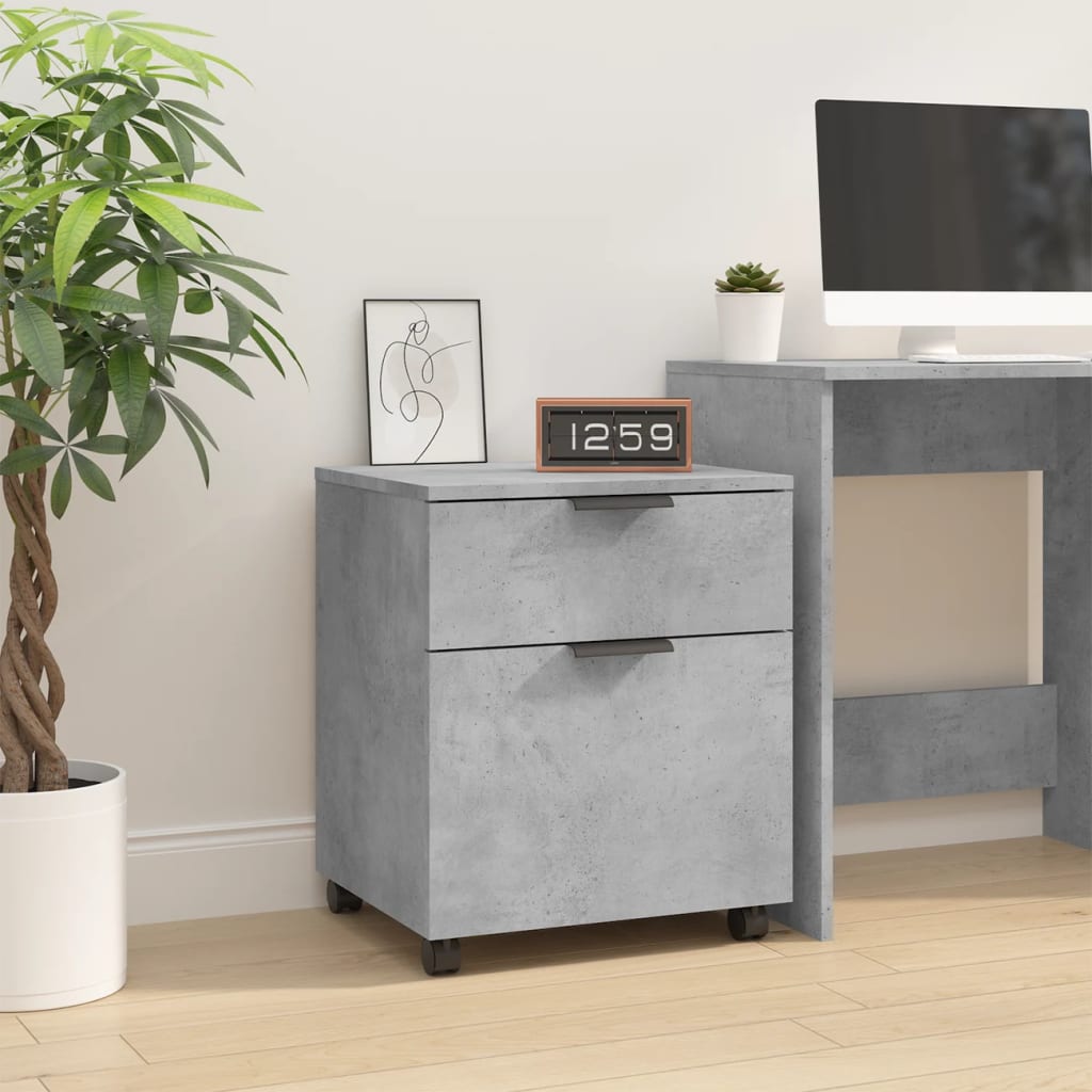 foto del prodotto schedario con ruote grigio sonoma 45x38x54 cm legno multistrato cod mxl 71620