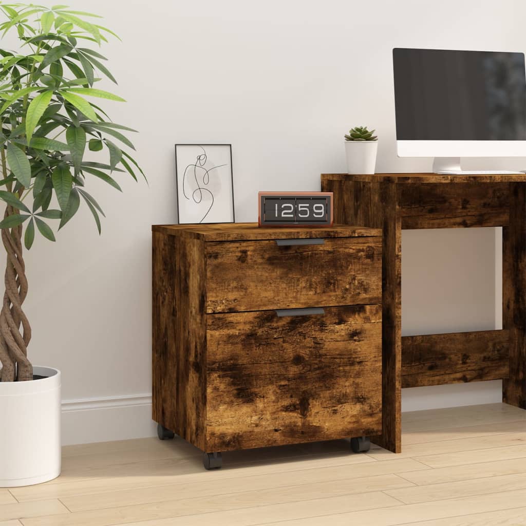 foto del prodotto schedario con ruote rovere fumo 45x38x54 cm legno multistratocod mxl 126960
