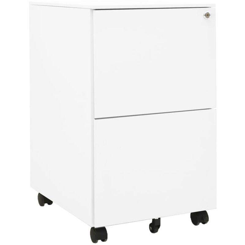 foto del prodotto schedario mobile bianco 39x45x67 cm in acciaio vidaxl