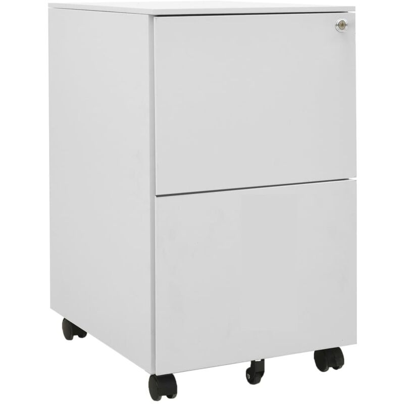 foto del prodotto schedario mobile grigio chiaro 39x45x67 cm in acciaio vidaxl