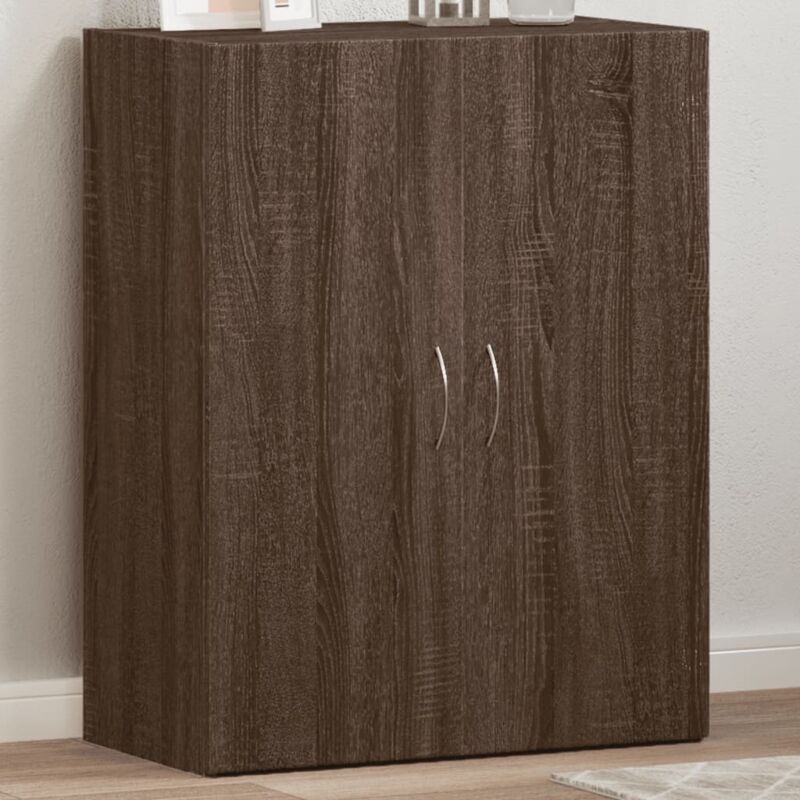 foto del prodotto schedario rovere marrone 60x32x77,5 cm in legno multistrato vidaxl