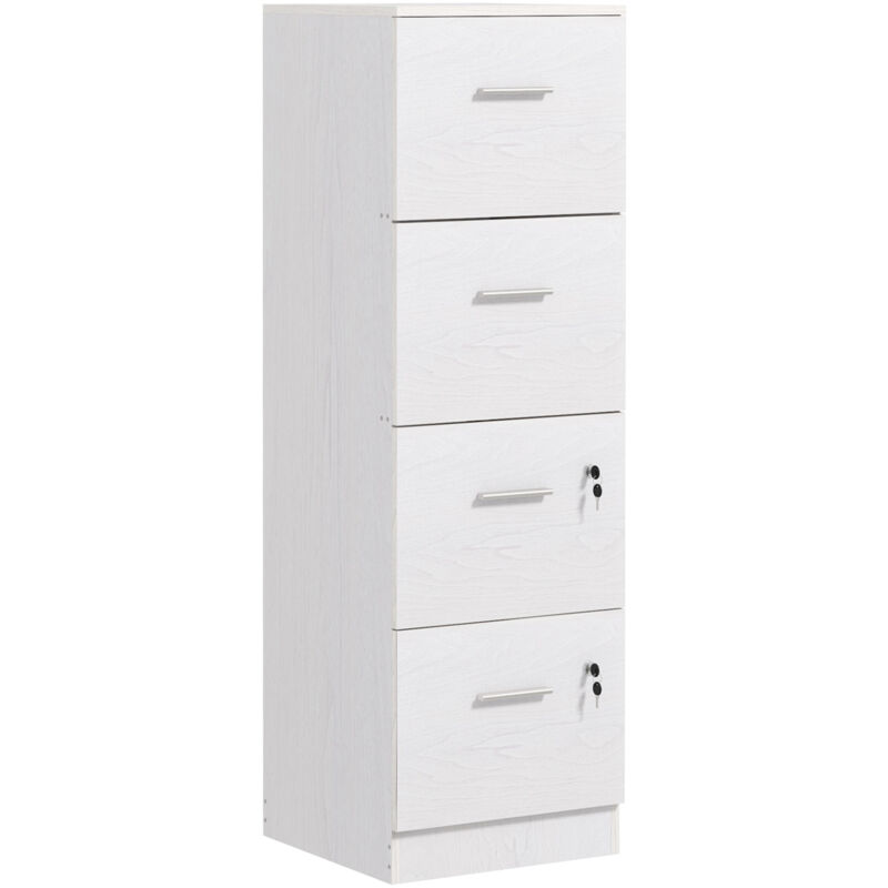 foto del prodotto schedario ufficio a 4 cassetti in truciolato 40x42x130.8 cm bianco homcom