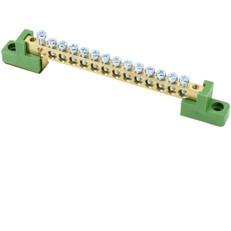 foto del prodotto schelinger morsettiera su isolatori piatti 6x9 verde certificazione ce tensione di isolamento 500v