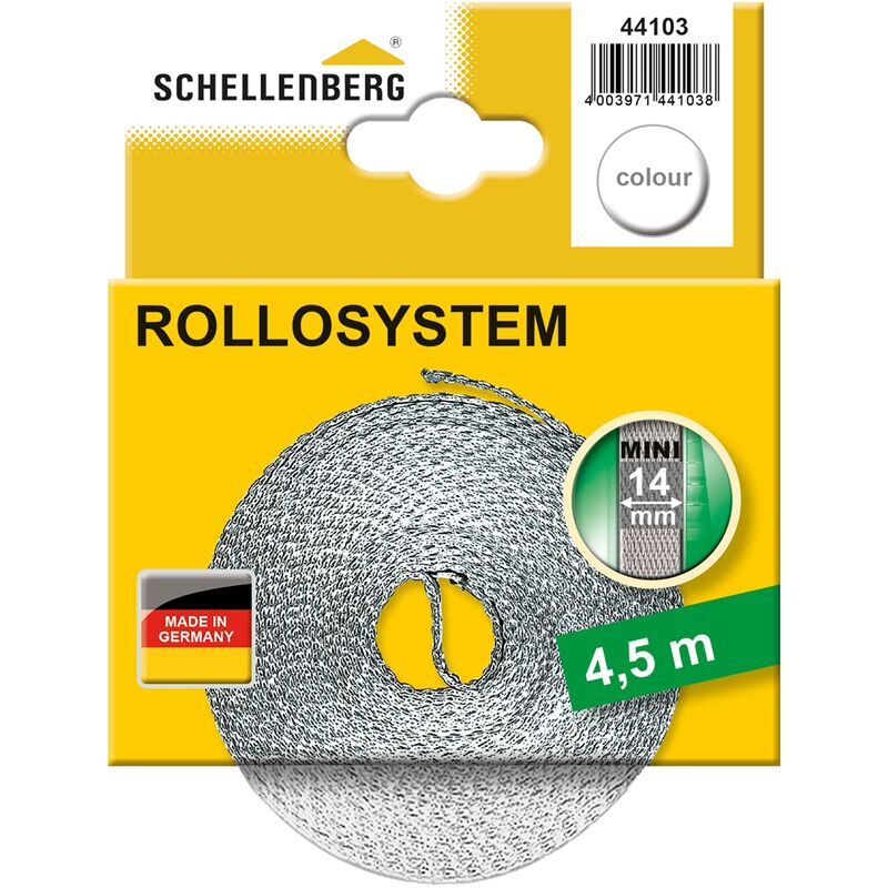 foto del prodotto schellenberg 44103 cinghia roller shutter, 14 mm 4,5 m, bianca