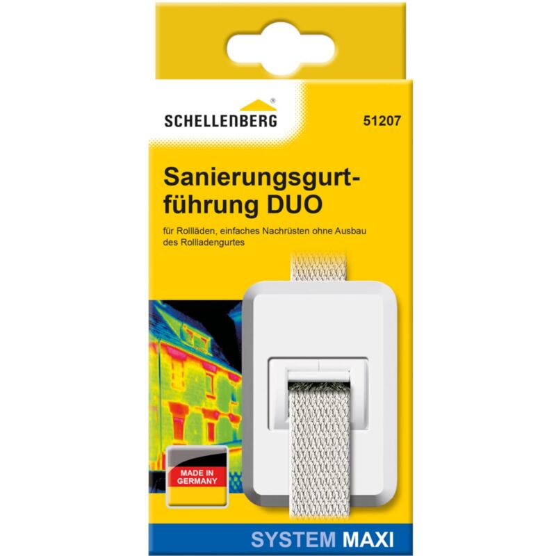 foto del prodotto schellenberg 51207 guida duo maxi bianco, con guarnizione a spazzola, 23 mm di larghezza, senza rimuovere la cinghia tapparella