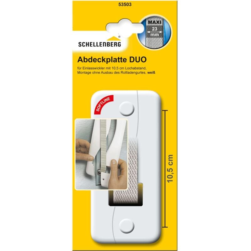 foto del prodotto schellenberg 53503 piastra di copertura dell avvolgitore duo maxi, 105 mm, bianco