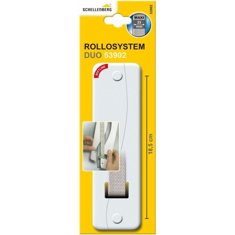 immagine 0 del prodotto schellenberg 53902 placca tapparelle avvolgibili duo maxi 23 mm di larghezza del nastro, piastra tapparella con spaziatura dei fori 18,5 cm,