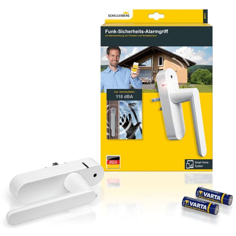 foto del prodotto schellenberg smart home maniglia con allarme senza fili, bianco, lunghezza variabile