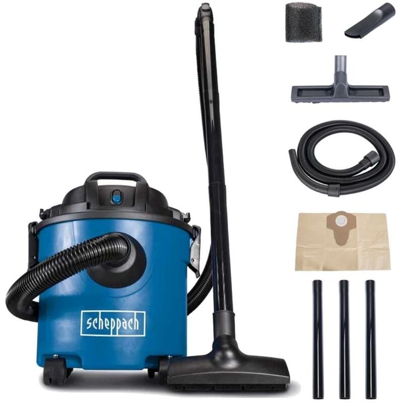 foto del prodotto scheppach aspiratore aspirapolvere aspiraliquidi bidone aspiratutto 16l nts16