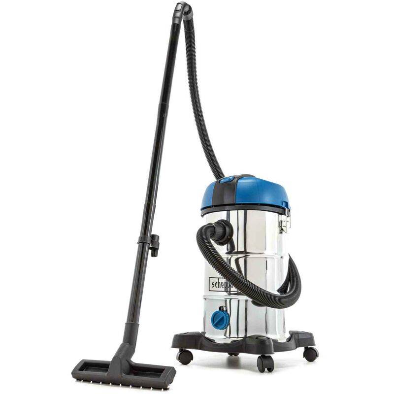 foto del prodotto scheppach bidone aspiratutto e aspiraliquidi in inox 30lt nts30v2