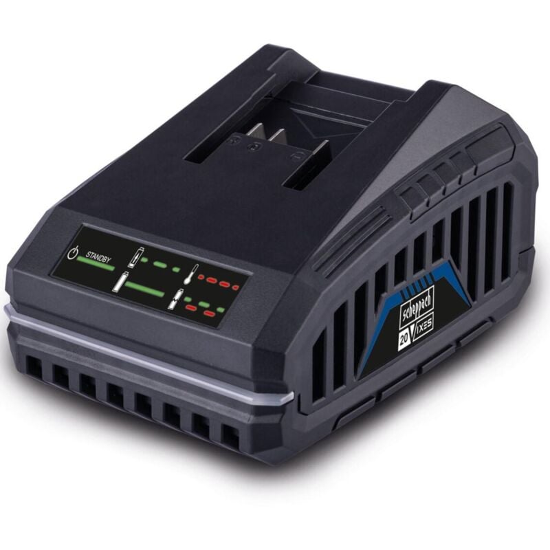 foto del prodotto scheppach caricabatteria rapido 20v per batterie 2.0 4.0 ah serie ixes sbc4.5a
