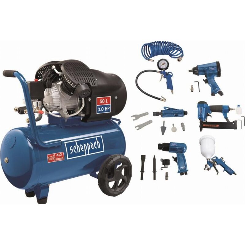 foto del prodotto scheppach compressore d aria hc55dc 2 cilindri 50l 2200w 3hp 10 bar 5906101904