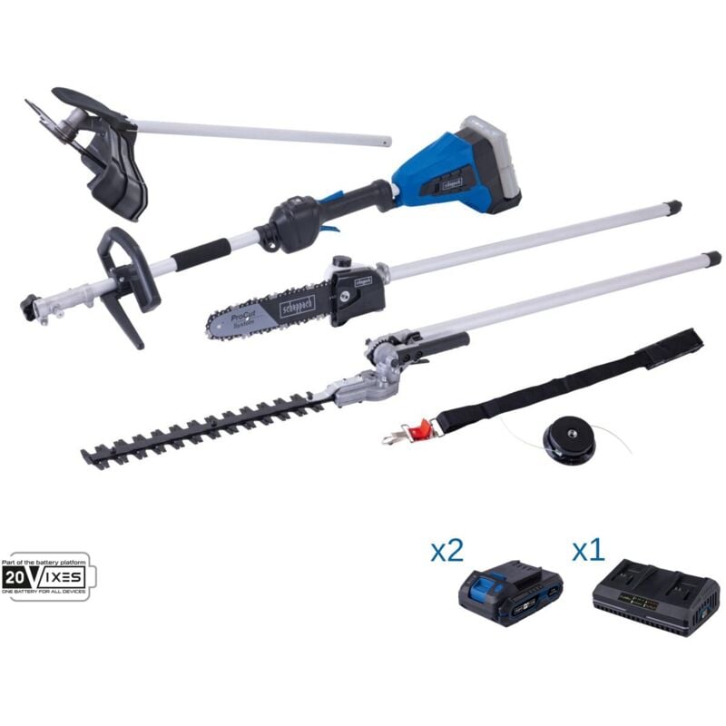 foto del prodotto scheppach decespugliatore 4in1 2 batterie 2 ah doppiocaricatore ixes bc mfh400 x
