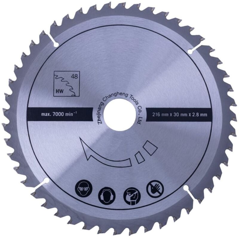 foto del prodotto scheppach lama circolare 216 mm 48t per legno per troncatrice hm216