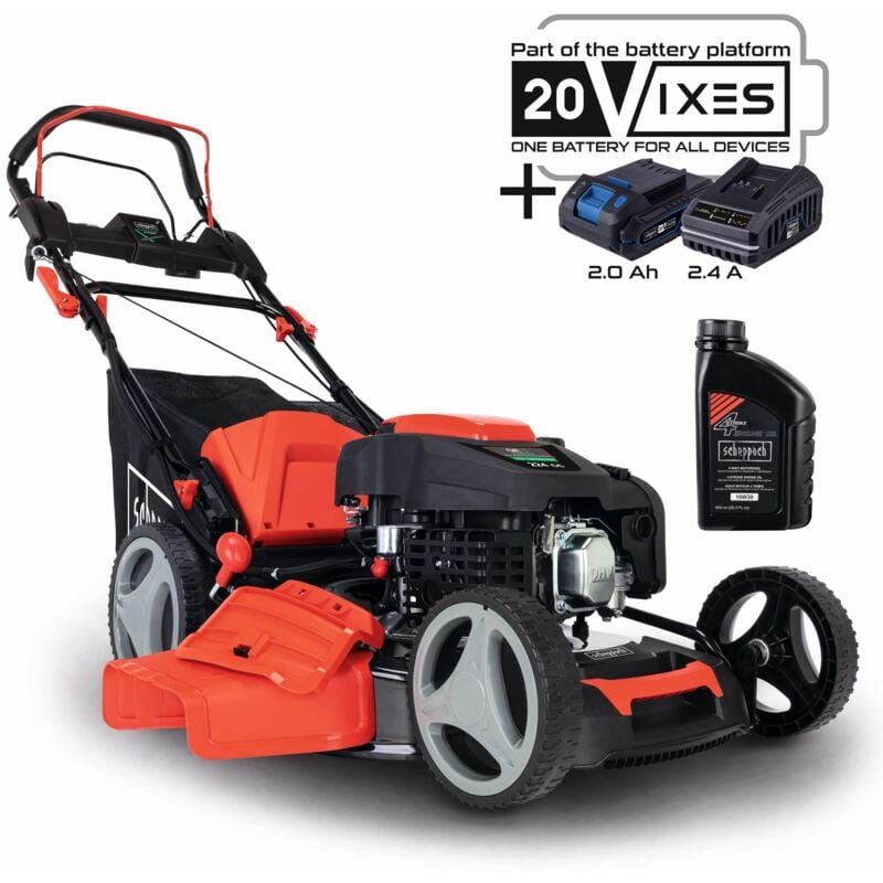 foto del prodotto scheppach rasaerba a scoppio semovente e start 225cc 53cm con olio ms225 53e