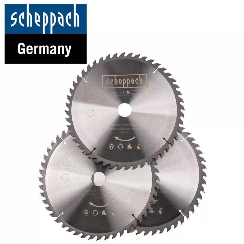 foto del prodotto scheppach set 3 lame circolari 255 mm 48t multimateriale per troncatrice hm254