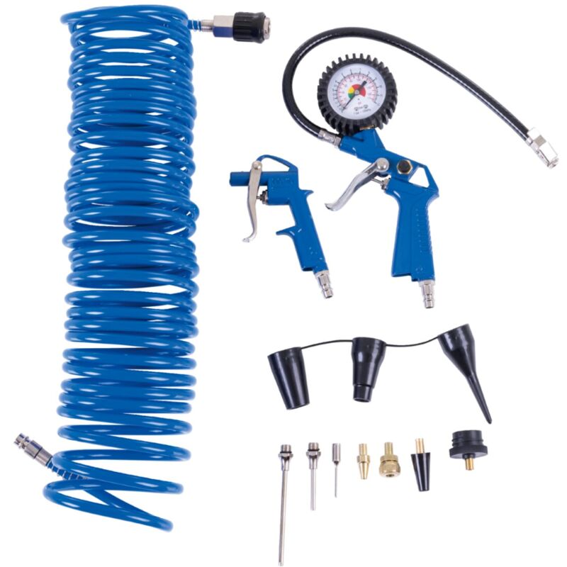 foto del prodotto scheppach set di accessori per compressore 14 pezzi incluso tubo da 10 mt