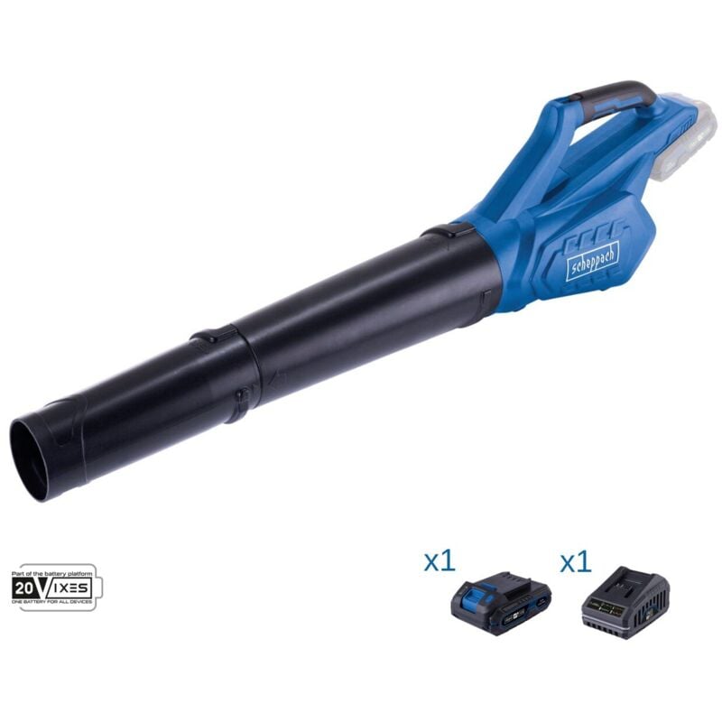 foto del prodotto scheppach soffiatore foglie 20v 1 batteria 2.0ah caricabatteria ixes c bl700 x