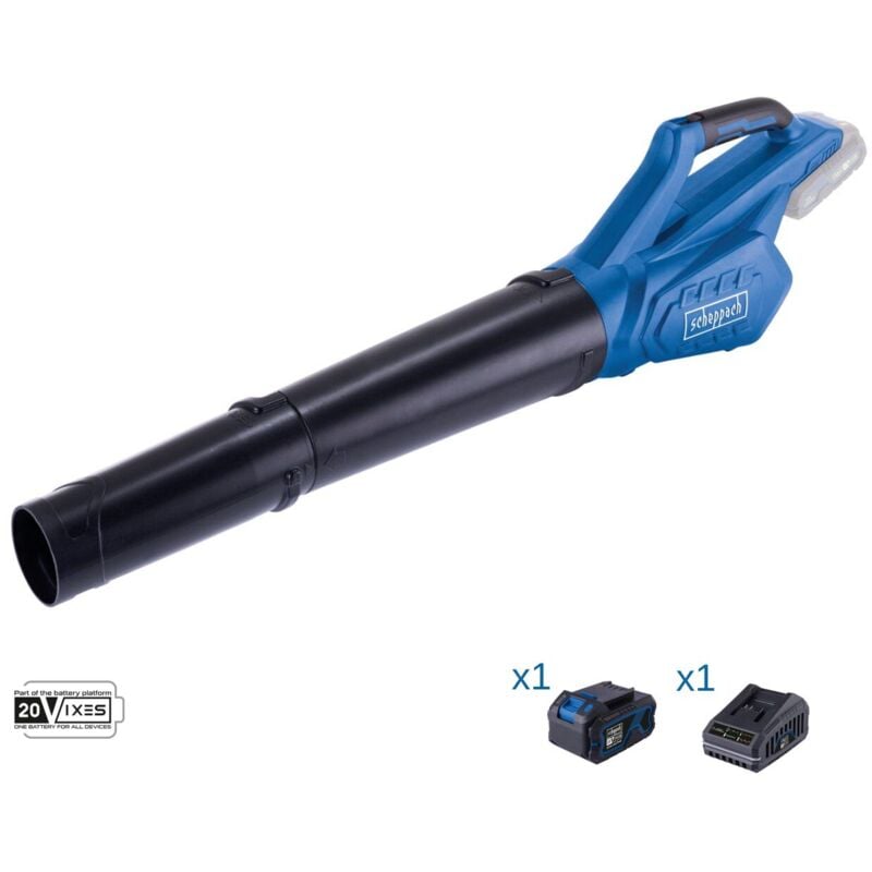 foto del prodotto scheppach soffiatore foglie 20v 1 batteria 4.0ah caricabatteria ixes c bl700 x