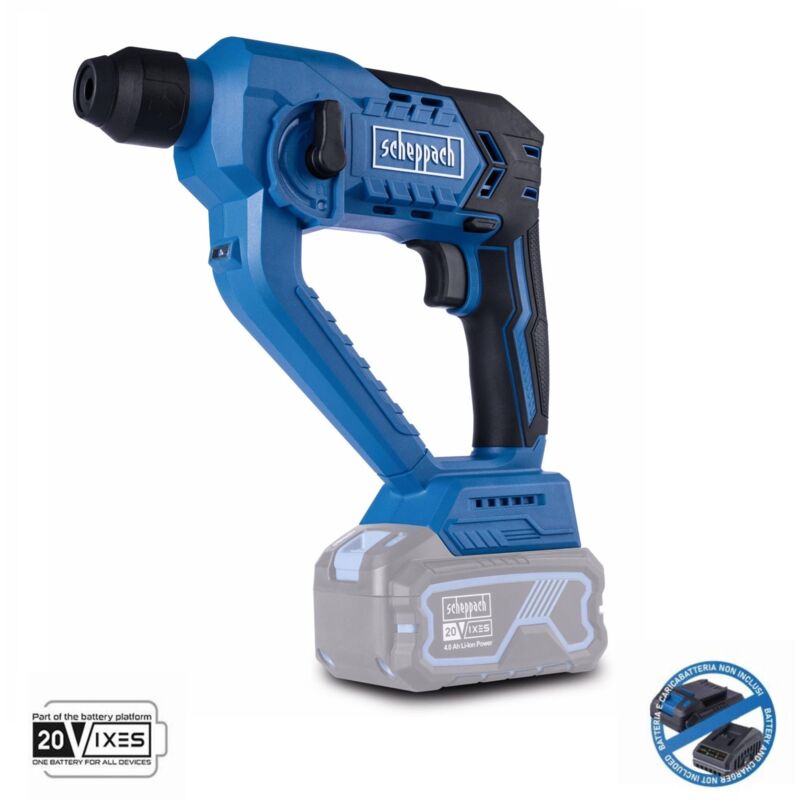 foto del prodotto scheppach tassellatore 20v con valigia accessori senza batteria ixes c rhd130 x