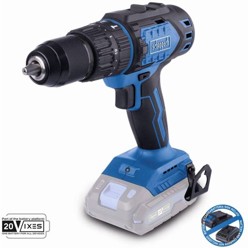 foto del prodotto scheppach trapano a percussione brushless 20v senza batteria ixes bc cd60 x