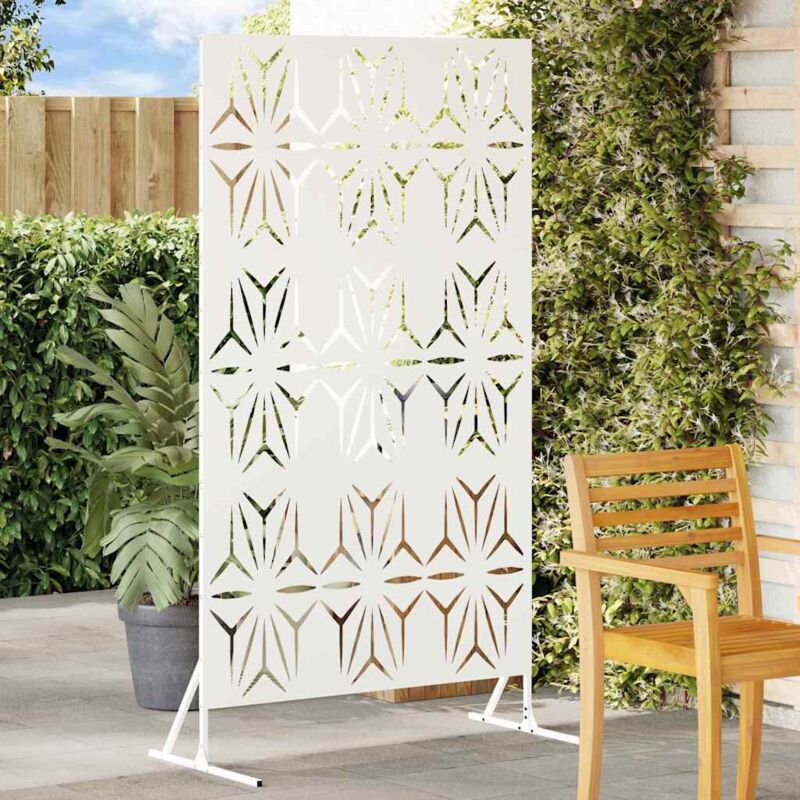 foto del prodotto schermo di privacy bianco 100x50x180 cm in acciaio vidaxl