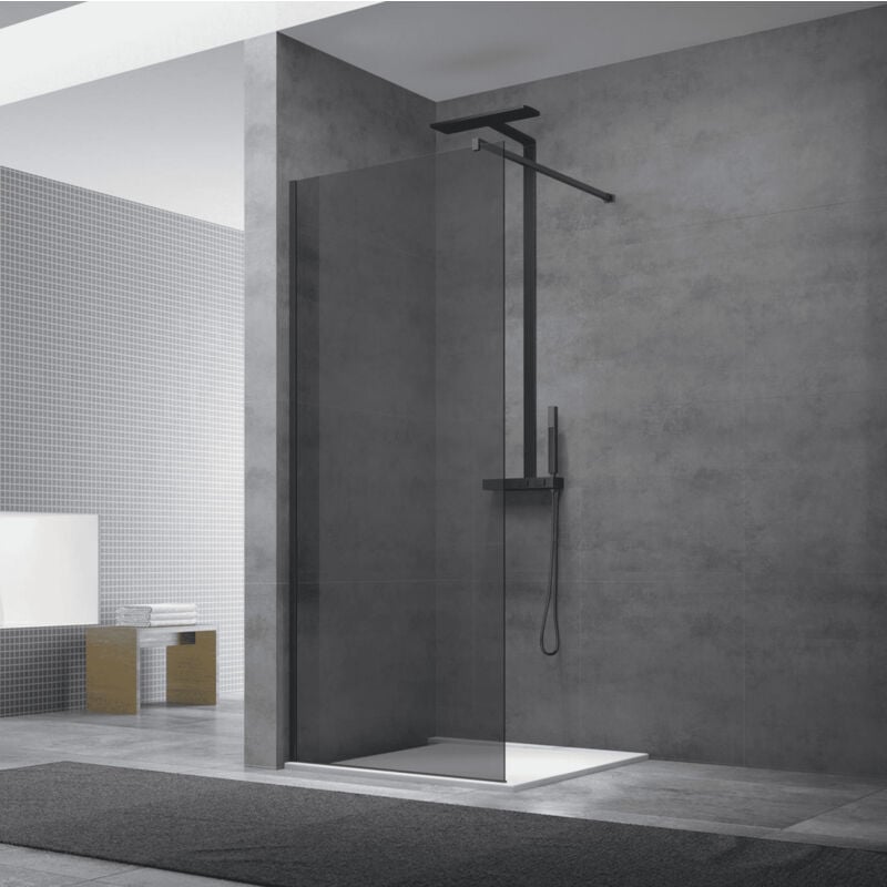 foto del prodotto schermo doccia italiano walk in 97x200cm, vetro fum wi100ks swiss aqua technologies