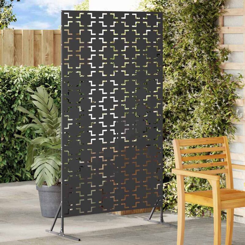 foto del prodotto schermo privacy nero 100x50x180 cm in acciaio vidaxl