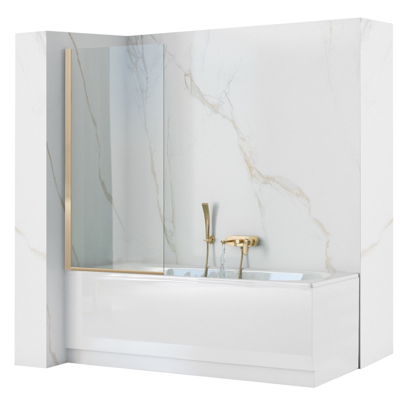 foto del prodotto schermo vasca rea elegant gold 80
