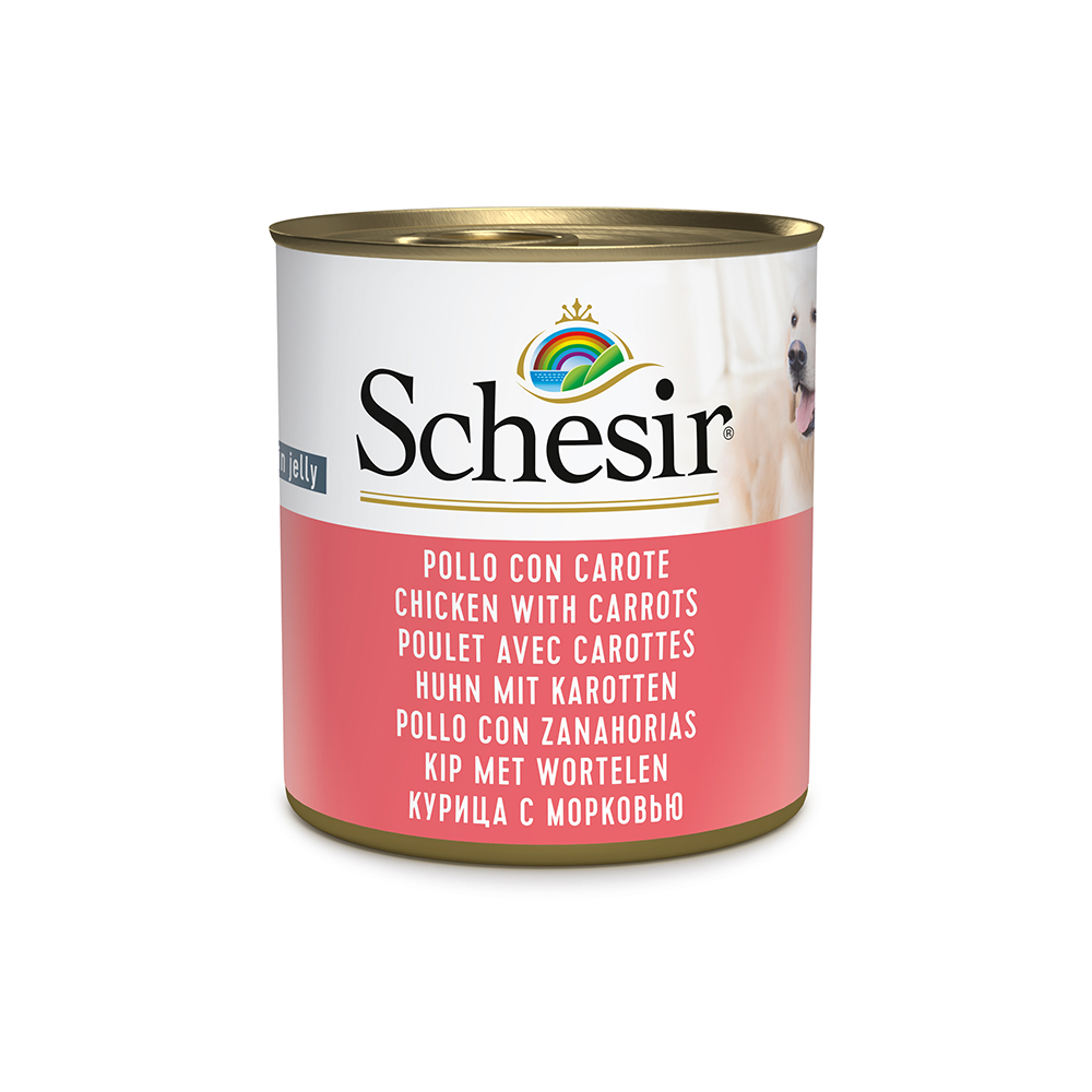 foto del prodotto schesir 6 x 285 g alimento umido per cani pollo con carote