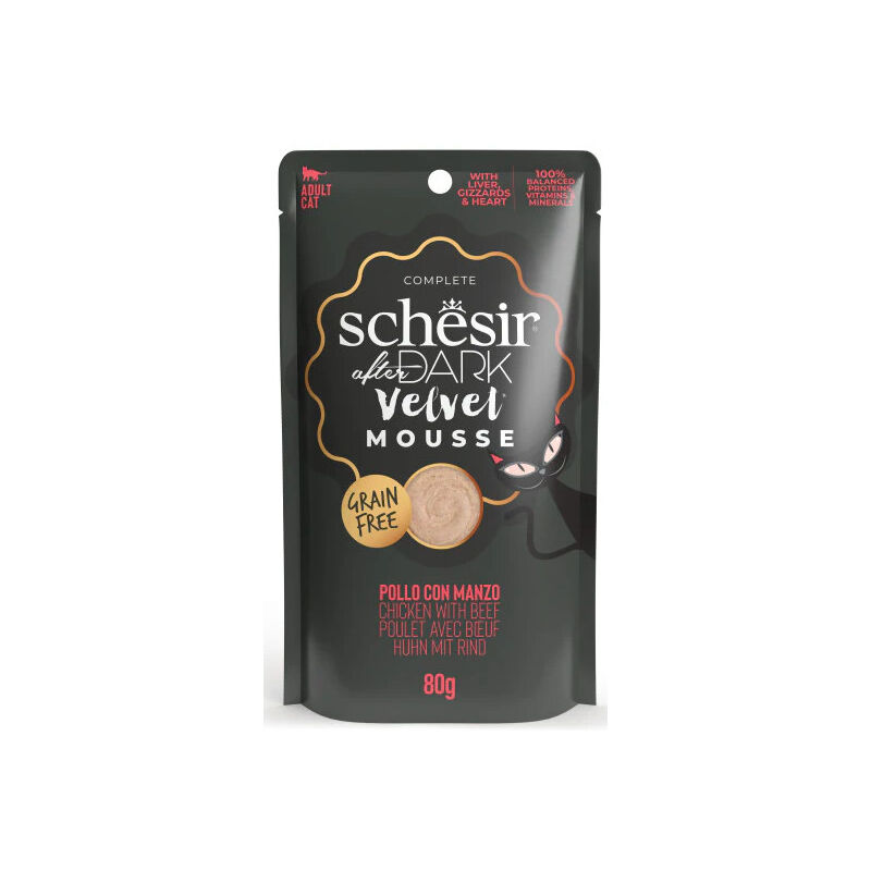 foto del prodotto schesir after dark velvet mousse pollo con manzo bst da 80 gr