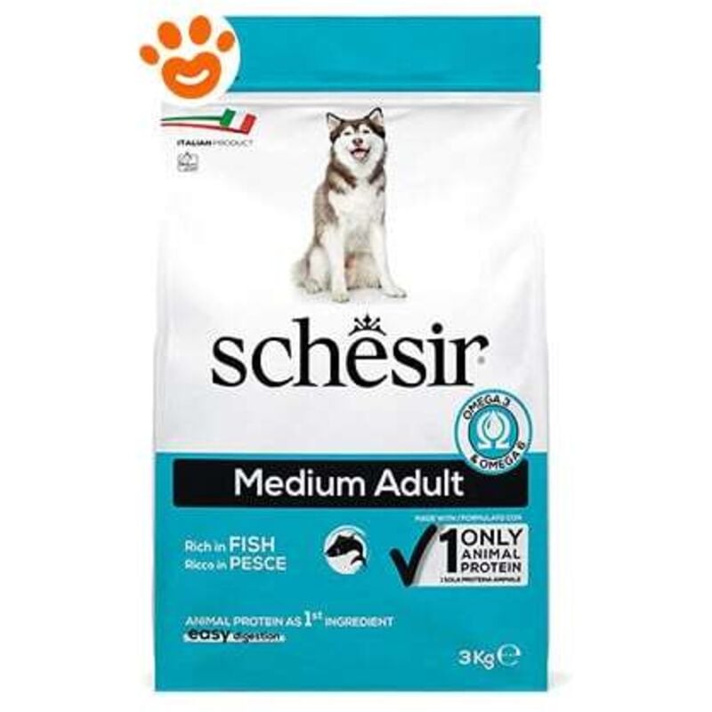foto del prodotto schesir cane medium adult crocchette 12 kg ricco in pesce