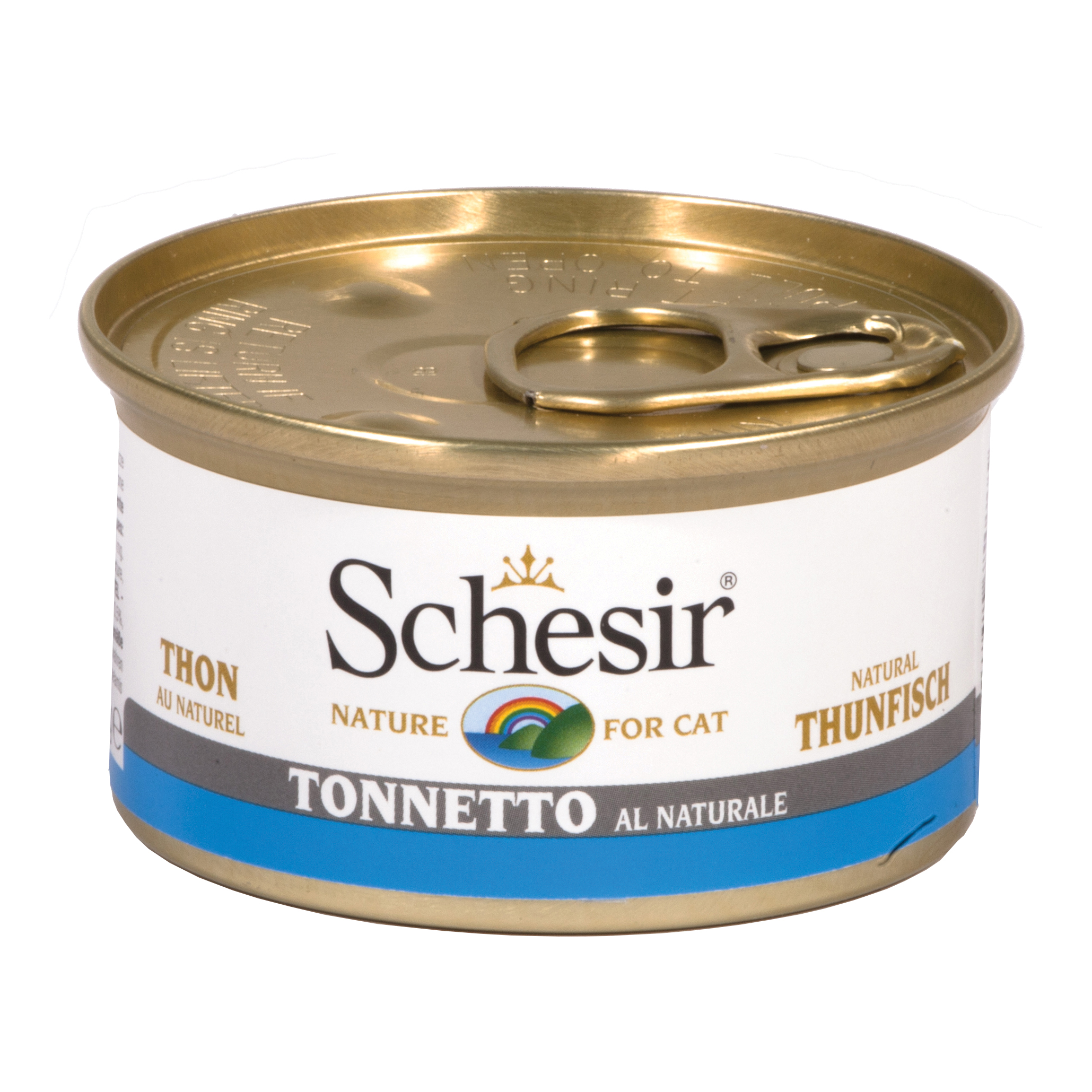 foto del prodotto schesir cat adult acqua di cottura al naturale lattina 85 gr tonnetto confezione da 6 pezzi cibo umido per gatti 1 ordine scegli lo sconto bzr5 bzr20 200 punti fedelt 